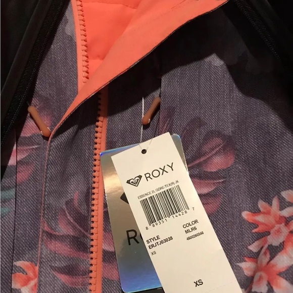 ROXY Essence 2L GORE-TEX Snow Jacket - Hawaiian Tropic Paradise Pink -XS - NWT - Picture 6 of 11